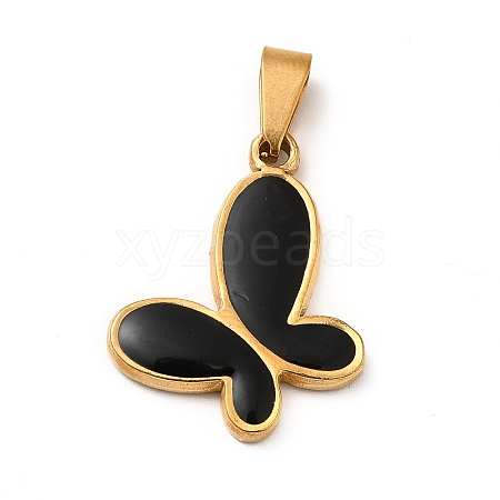 PVD Vacuum Plating 201 Stainless Steel Enamel Pendants STAS-P314-09G-1