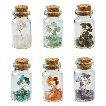 Transparent Glass Wishing Bottle Decoration AJEW-JD00011-1