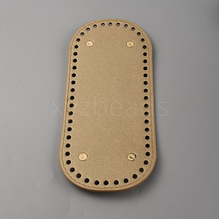 Oval PU Leather Knitting Crochet Bags Nail Bottom Shaper Pad PURS-WH0001-62A-1