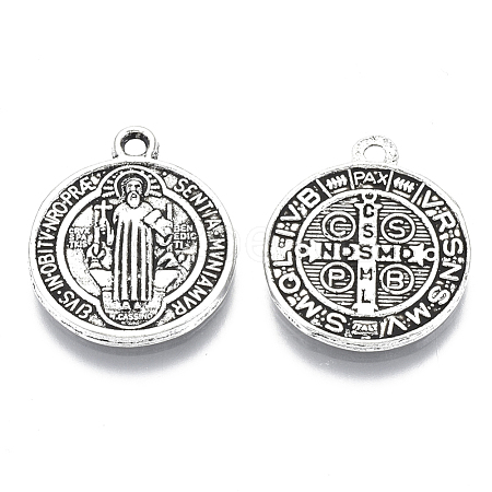 Tibetan Style Alloy Pendants TIBEB-A9489-AS-LF-1