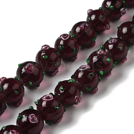 Handmade Bumpy Lampwork Beads Strands LAMP-K037-16E-1