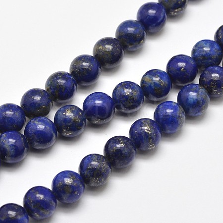 Natural Lapis Lazuli Round Bead Strands G-E262-01-12mm-1