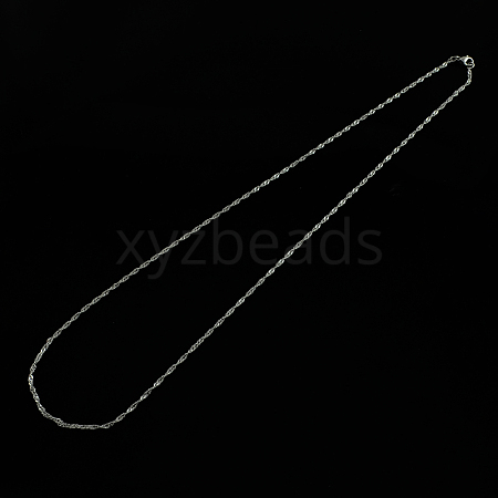 304 Stainless Steel Singapore Chain Necklaces X-STAS-S029-06-1