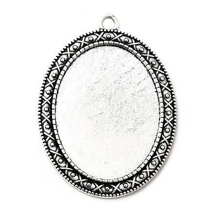 Tibetan Style Zinc Alloy Pendant Cabochon Settings LS-TIBEP-M004-06AS-RS-1