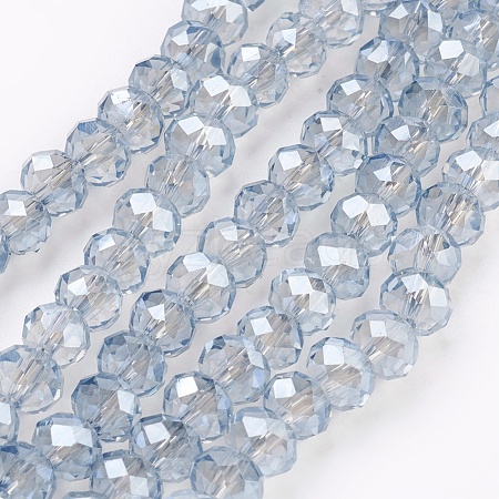 Electroplate Glass Beads Strands X-GLAA-K027-PL-A02-1