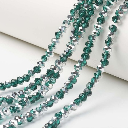 Electroplate Transparent Glass Beads Strands X-EGLA-A034-T8mm-M15-1
