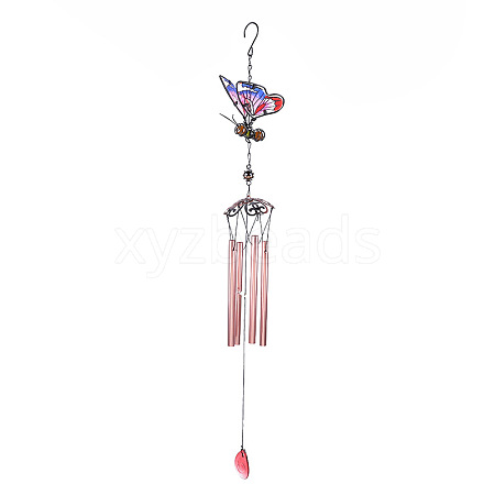 Iron 3D Butterfly Wind Chime Pendant Decorations HJEW-TAC0008-07A-1