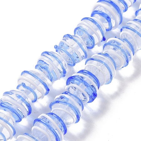 Round Handmade Clear Lampwork Beads Strands LAMP-G150-02B-1