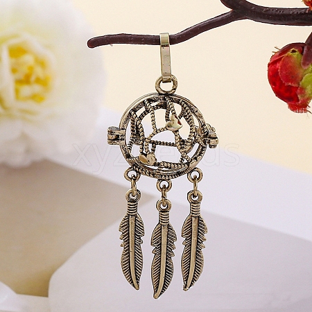 Tibetan Style Brass Hollow Bead Cage Pendants PW-WG52822-03-1