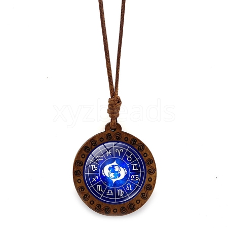 Wooden Glass Pendant Necklace PW-WGCA862-05-1