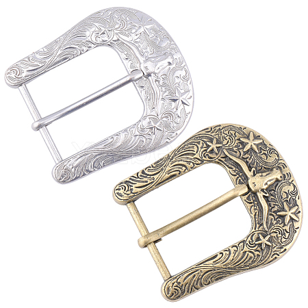 2Pcs 2 Colors Alloy Center Bar Buckles FIND-CL0001-52-1