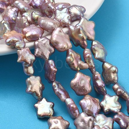 Natural Baroque Keshi Pearl Beads Strands PEAR-P064-04B-04B-1