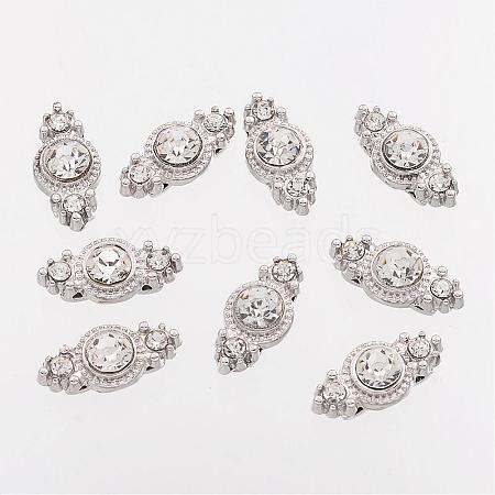 Zinc Alloy Rhinestone Bar Spacers X-ALRI-Q051-N-1