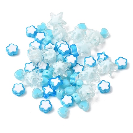 200Pcs 5 Styles Transparent Acrylic Beads TACR-FS0001-54E-1