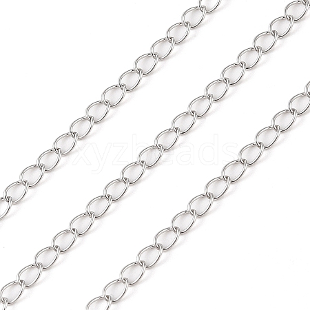 Anti-Tarnish Rhodium Plated 925 Sterling Silver Curb Chains STER-E072-01P-01-1