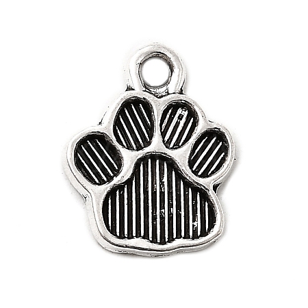 Dog Paw Prints Tibetan Style Alloy Pendant Enamel Settings TIBEP-R338-30AS-RS-1