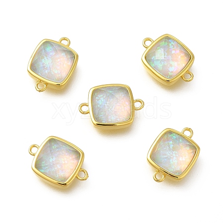 Synthetic Opal Connector Charms G-P487-01G-1