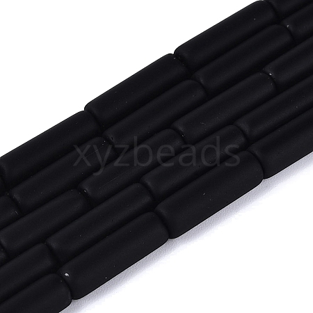 Frosted Opaque Glass Beads Strands X-GLAA-N070-01A-D01-1