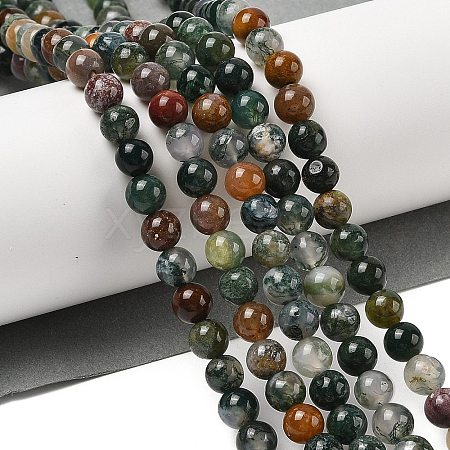 Natural Indian Agate Beads Strands G-A248-A01-01-1
