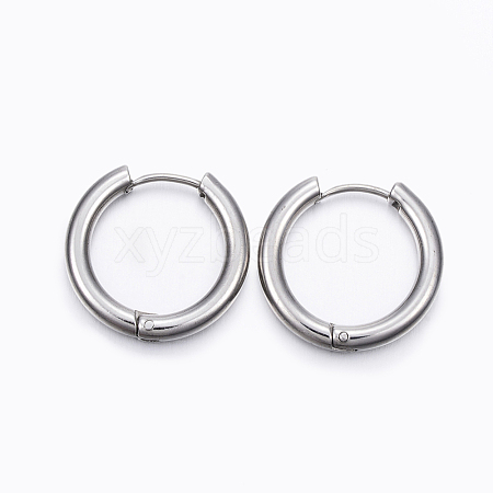 202 Stainless Steel Huggie Hoop Earrings EJEW-F111-18mm-P01-1