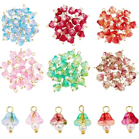 CHGCRAFT 120Pcs 6 Colors Electroplate Glass Charms FIND-CA0005-92-1