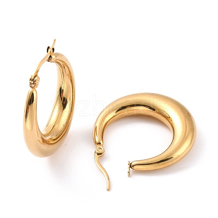 PVD Vacuum Plating 304 Stainless Steel Chunky Hoop Earrings for Women EJEW-F280-06D-G-1