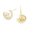 Brass Pave Clear Cubic Zirconia Stud Earring EJEW-S217-G06-2