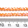 Opaque Solid Color Electroplate Glass Beads Strands EGLA-A039-P4mm-B04-4