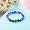 Handmade Evil Eye Lampwork Beaded Stretch Bracelets BJEW-JB06466-01-5