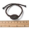 Adjustable Oval Natural Dragon Blood Braided Bead Bracelets BJEW-H626-02-12-5