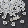 Chunky Clear Transparent Frosted Tulip Flower Acrylic Bead Caps X-PL543-1-1