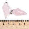 Natural Rose Quartz Gemstone Pointed Pendants G-K384-01P-02-3