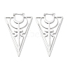 304 Stainless Steel Hollow Triangle with Cross Hoop Earrings for Women EJEW-R156-09P-1