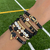 8Pcs 1Bag Rugby Polymer Clay Heishi & CCB Plastic Beaded Stretch Bracelets Set BJEW-PA0001-12E-6