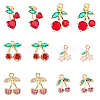 12Pcs 6 Styles Brass Micro Pave Gold Cubic Zirconia Charms ZIRC-HS0001-25B-NF-1