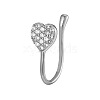 Brass Micro Pave Clear Cubic Zirconia Clip on Nose Rings WG43D72-11-2