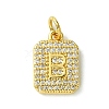 Rack Plating Brass Micro Pave Clear Cubic Zirconia Charms KK-G501-01B-G-1