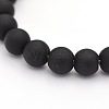 Dyed & Heated Natural Black Agate Beads Strands X-G-P088-14-6mm-1