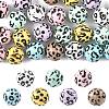 28Pcs 7 Colors Printed Opaque Acrylic Beads OACR-FS0002-46-1