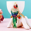 Colorful Parrot Car Keychain with Rhinestones PW-WG672C8-01-1