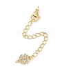 Brass Micro Pave Cubic Zirconia Ends with Chains KK-U043-04G-1