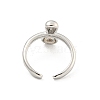 Brass Letter Open Cuff Rings for Women RJEW-G313-01I-P-3