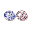 Half Round/Dome Floral Printed Glass Flatback Cabochons X-GGLA-A002-12mm-UU-2