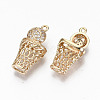 Brass Micro Pave Cubic Zirconia Pendants KK-S359-007-RS-2