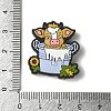 A Cute Yellow Cow Calf in the Milk Pot with Sunflower Silicone Focal Beads SIL-M006-03E-3