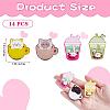 14 Pieces Acrylic Brooch Pins Set Cup Cat and Animal Milk Tea Label Pins Cute Cartoon Animal Badges Pins Creative Backpack Pins Jewelry for Jackets Clothes Hats Decorations JBR111A-3