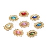 Rack Plating Brass Micro Pave Cubic Zirconia Pendants ZIRC-C037-09G-1