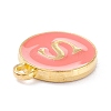 Golden Plated Alloy Enamel Charms X-ENAM-Q437-11S-2