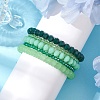 5Pcs 5 Styles Faceted Round Glass Beaded Stretch Bracelet Sets BJEW-JB10423-06-3