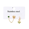 304 Stainless Steel Heart Stud Earring & Hoop Earring Sets EJEW-K268-93G-01-4